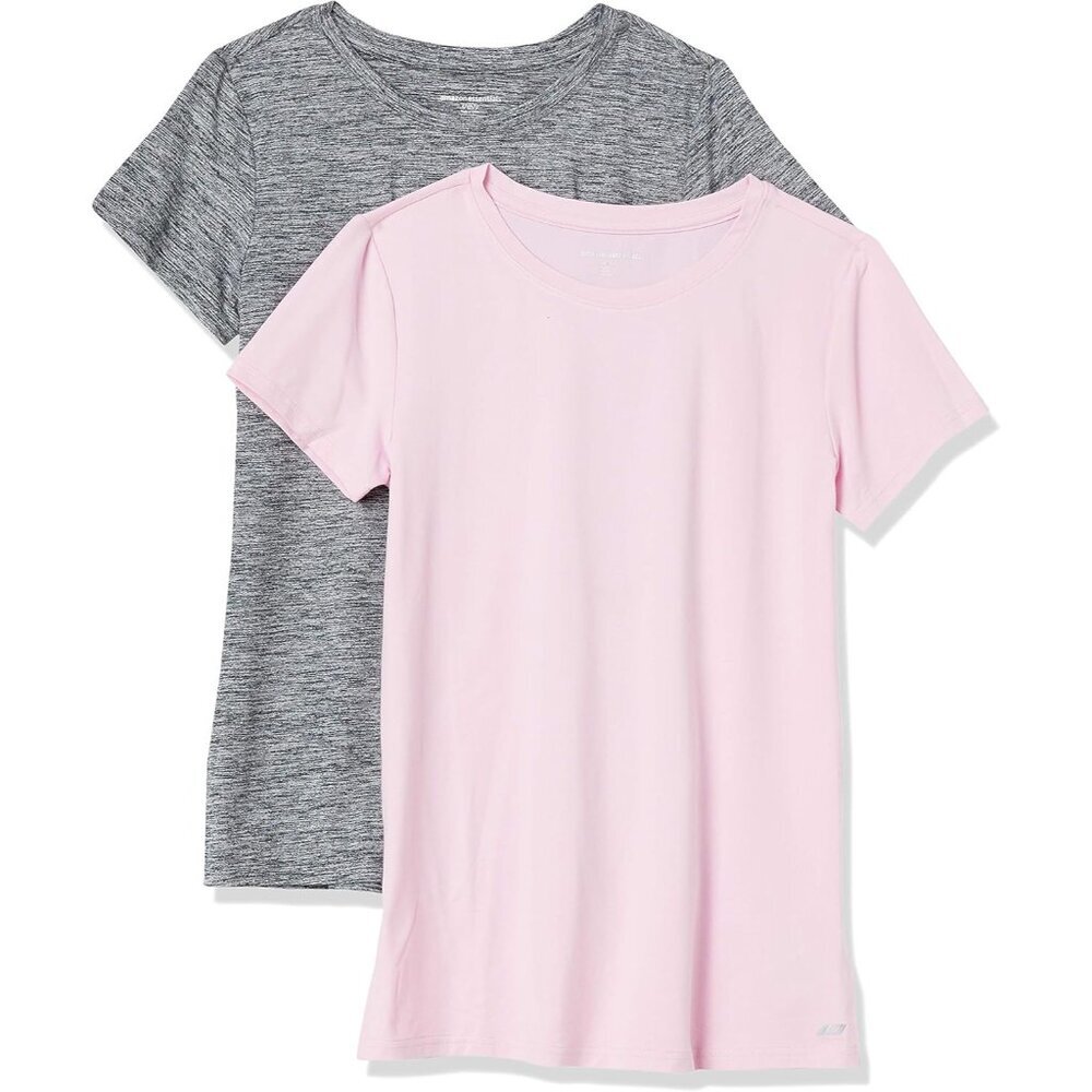 Women's Active Quick Dry Tech Stretch Workout Gym Short-Sleeve Crewneck T-Shirt,